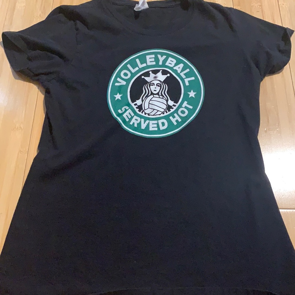 cute Starbucks volleyball tee shirt